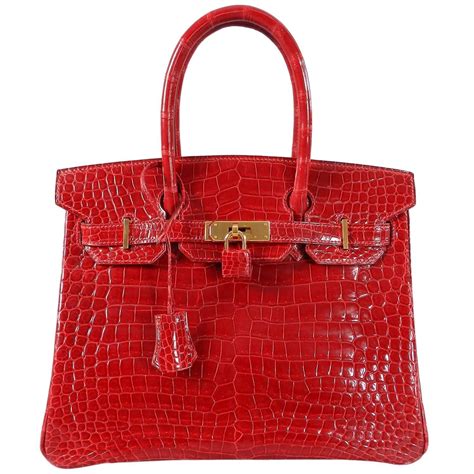 red hermes crocodile birkin